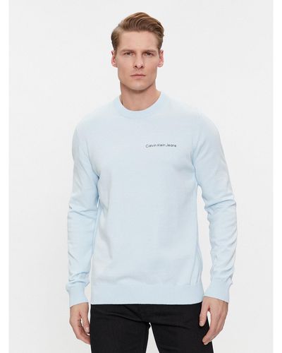 Calvin Klein Pullover Institutional Essentials Sweater J30J324974 Regular Fit - Blau