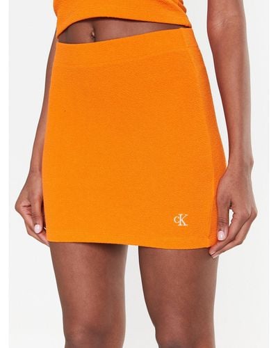 Calvin Klein Bleistiftrock J20J220795 Slim Fit - Orange