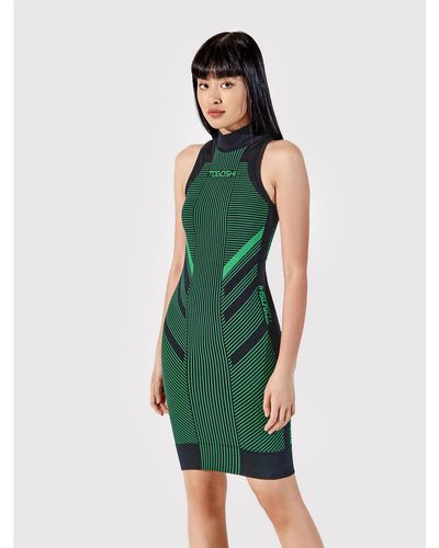 TOGOSHI Kleid Für Den Alltag Tg22-Sud011 Grün Extra Slim Fit