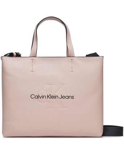 Calvin Klein Handtasche sculpted mini slim tote26 mono k60k611547 pale conch tft - Pink