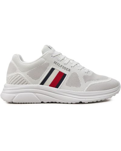 Tommy Hilfiger Sneakers Modern Runner Knit Evo Ess Fm0Fm05245 Weiß - Grau