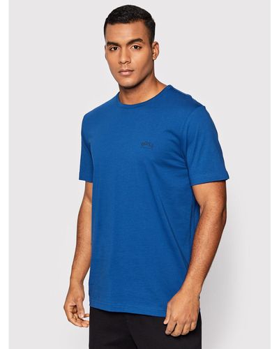 BOSS T-Shirt Curved 50412363 Regular Fit - Blau