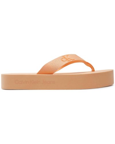 Calvin Klein Zehentrenner Flatform Flipflop Jelly Yw0Yw01398 - Natur