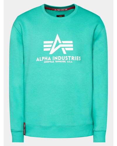 Alpha Industries Sweatshirt Basic 178302 Grün Regular Fit - Blau