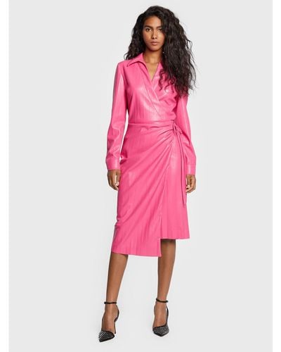 MSGM Kleid Aus Kunstleder 3341Mda04P 227615 Regular Fit - Pink