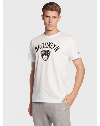 KTZ T-Shirt Brooklyn Nets 11530756 Weiß Regular Fit