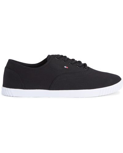 Tommy Hilfiger Sneakers Aus Stoff Canvas Lace Up Sneaker Fw0Fw07805 - Schwarz