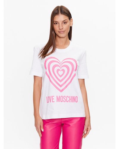 Love Moschino T-Shirt W4H0637M 3876 Weiß Regular Fit