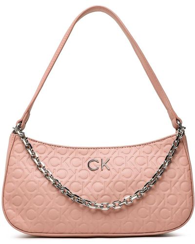 Calvin Klein Handtasche re-lock shoulder bag emb mono k60k610204 gbi - Pink