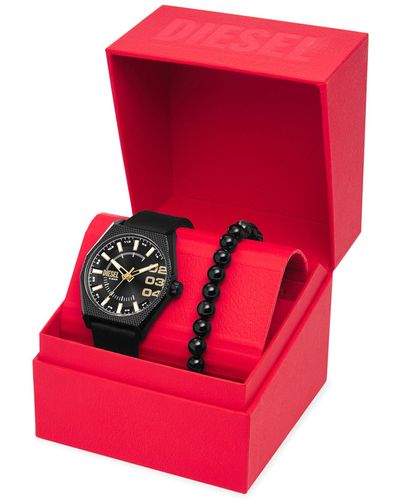 DIESEL Uhr Und Armband Set Double Scraper Dz2210Set - Rot