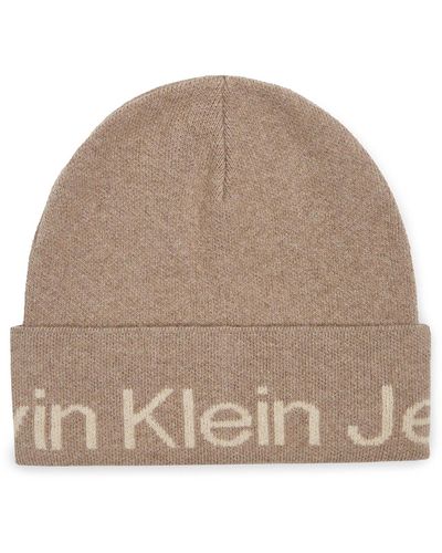 Calvin Klein Mütze Logo Beanie K60K611271 - Braun
