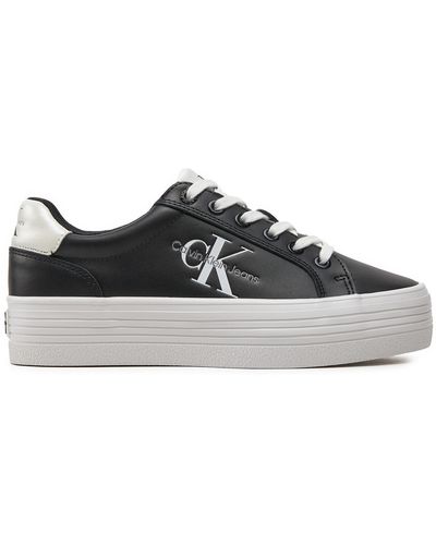 Calvin Klein Sneakers Vulc Flatform Laceup Lth Yw0Yw01474 - Schwarz