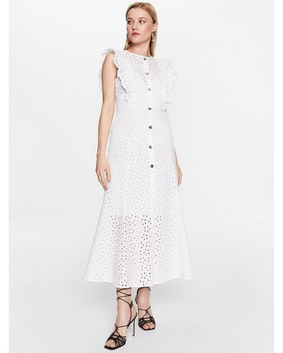 Pinko Kleid Für Den Alltag 100912 A0Q4 Weiß Regular Fit