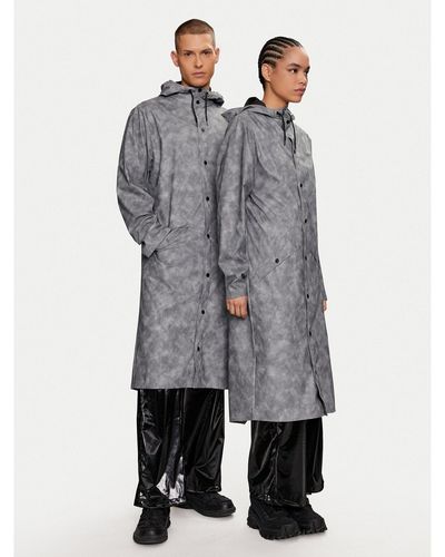 Rains Regenjacke Longer Jacket W3 18360 Regular Fit - Grau