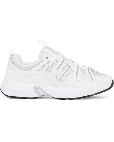 Calvin Klein Sneakers Retro Tennis Laceup Yw0Yw01044 Weiß