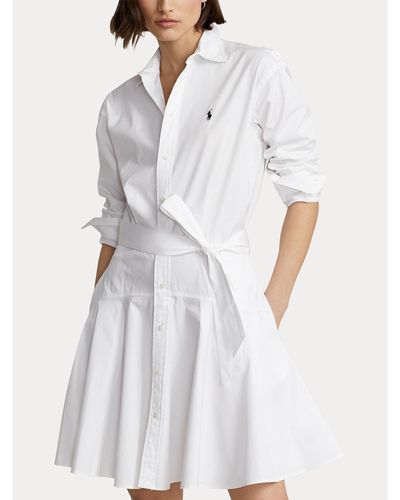 Polo Ralph Lauren Kleid Für Den Alltag 211903189002 Weiß Regular Fit