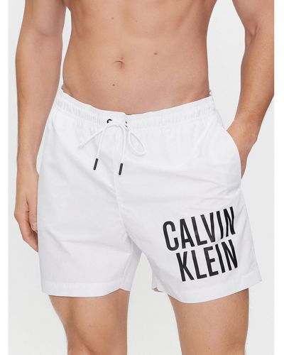 Calvin Klein Badeshorts Medium Drawstring-Nos Km0Km00739 Weiß Regular Fit