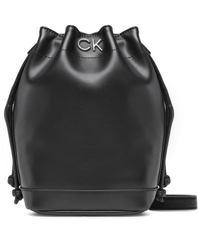 Calvin Klein Handtasche Re-Lock Drawstring Bag Mini K60K610450 - Schwarz
