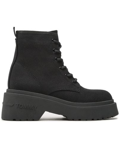 Tommy Hilfiger Schnürstiefeletten lace up festiv boots en0en02133 black 0gj - Schwarz