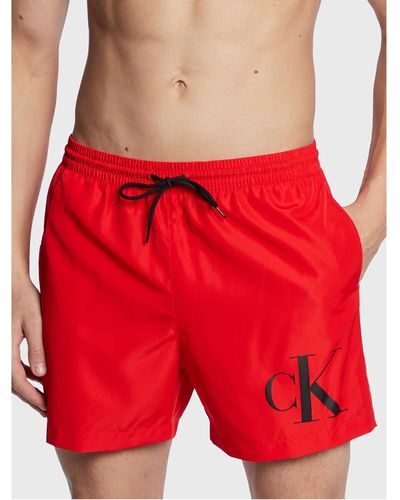 Calvin Klein Badeshorts Km0Km00849 Regular Fit - Rot