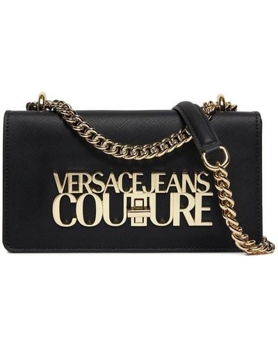 Versace Schultertasche mit metall-logo - Schwarz