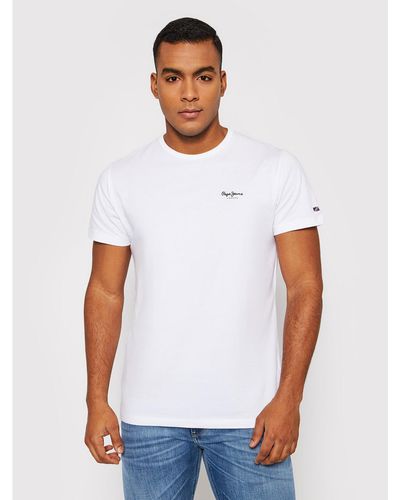 Pepe Jeans T-Shirt Original Basic 3 N Pm508212 Weiß Slim Fit