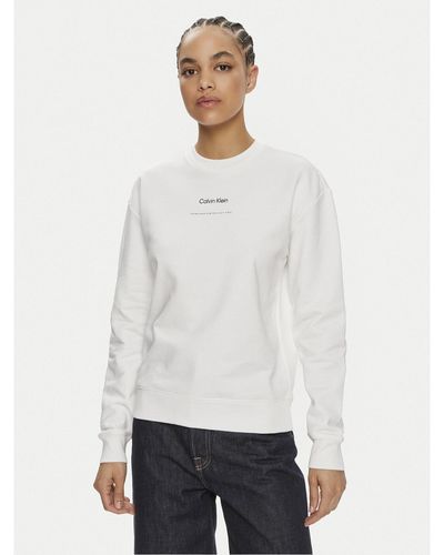 Calvin Klein Sweatshirt Multi Logo K20K207216 Weiß Regular Fit