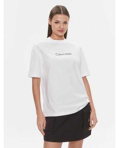 Calvin Klein T-Shirt Hero Logo Oversized T Shirt K20K206778 Weiß Regular Fit