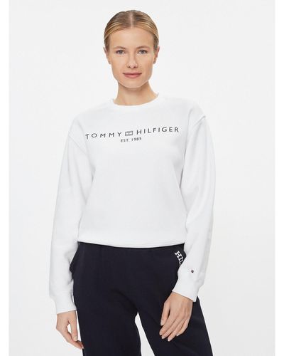 Tommy Hilfiger Sweatshirt Logo Ww0Ww39791 Weiß Regular Fit