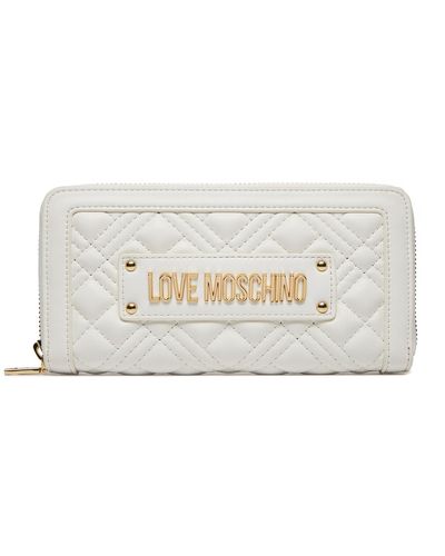 Love Moschino Große Damen Geldbörse Jc5600Pp0Ila0100 Weiß - Mettallic