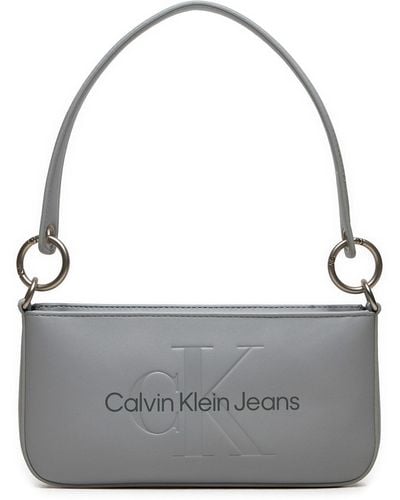 Calvin Klein Handtasche Sculpted Shoulder Pouch25 Mono K60K610679 Écru - Grau