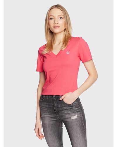 Calvin Klein T-Shirt J20J220303 Slim Fit - Rot
