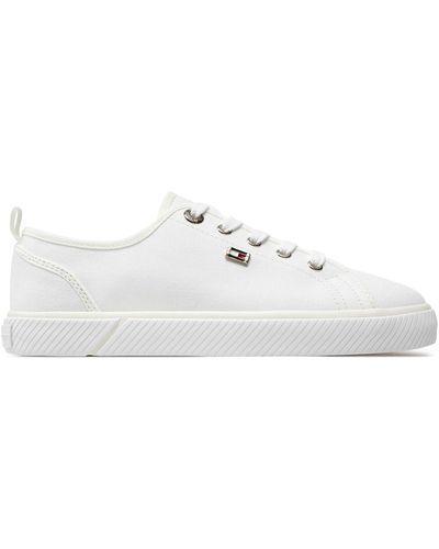 Tommy Hilfiger Sneakers Aus Stoff Vulc Canvas Sneaker Fw0Fw08063 Weiß