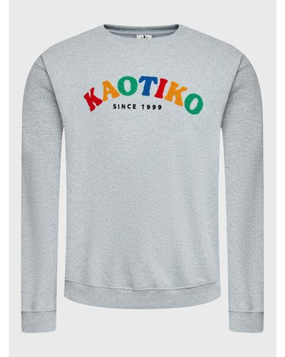 Kaotiko Sweatshirt Helder Al050-01-G002 Relaxed Fit - Grau