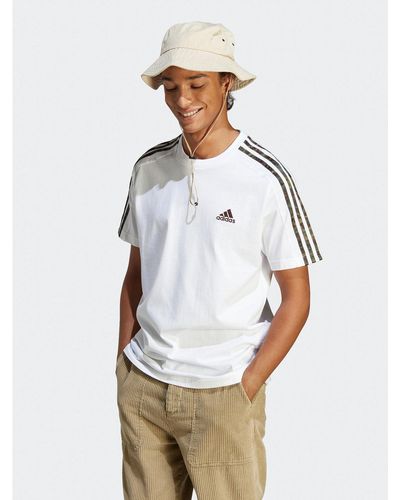 adidas T-Shirt Essentials Single Jersey 3-Stripes T-Shirt Ic9343 Weiß Regular Fit