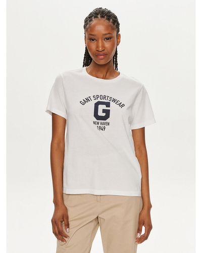 GANT T-Shirt Logo 4200849 Weiß Regular Fit