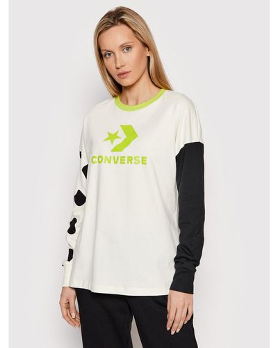 Converse Bluse 10023077-A01 Weiß Loose Fit