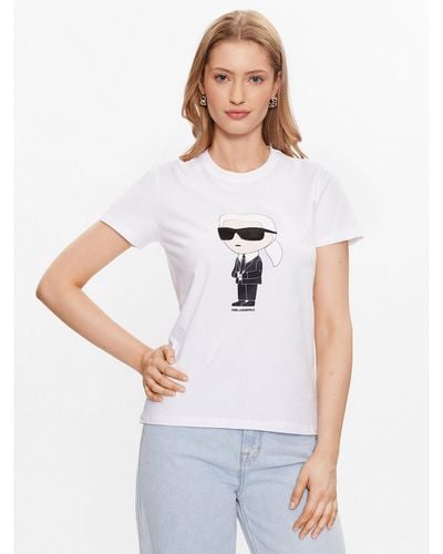Karl Lagerfeld T-Shirt Ikonik 2.0 Karl 230W1700 Weiß Regular Fit