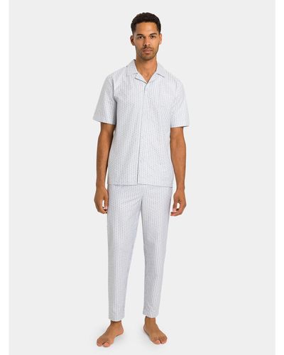 Hanro Pyjama 75766 Weiß Regular Fit