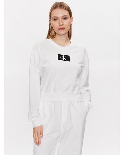 Calvin Klein Sweatshirt 000Qs6942E Weiß Regular Fit