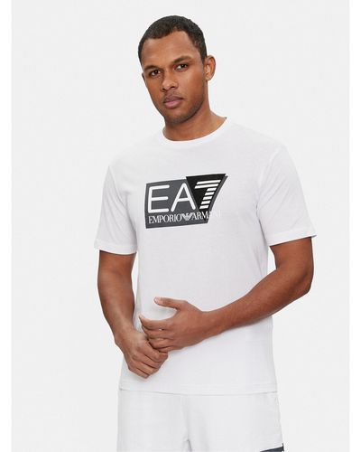 EA7 T-Shirt 3Dpt81 Pjm9Z 1100 Weiß Regular Fit