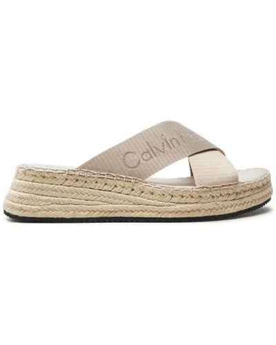 Calvin Klein Espadrilles Sporty Wedge Rope Sandal Mr Yw0Yw01364 - Natur