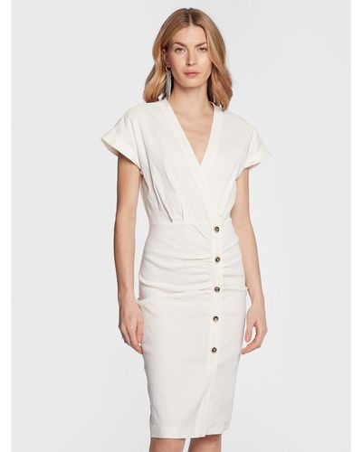 Pinko Kleid Für Den Alltag Agitato 100532 A0Im Regular Fit - Weiß