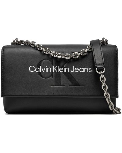 Calvin Klein Handtasche Sculpted Ew Flat W/Chain25 Mono K60K612221 - Schwarz