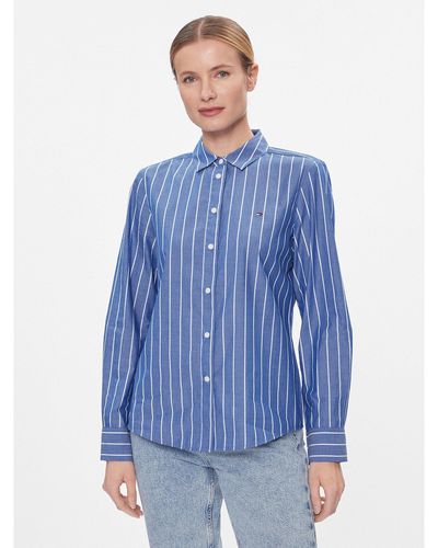 Tommy Hilfiger Hemd Baseball Stripe Regular Shirt Ww0Ww41155 Regular Fit - Blau