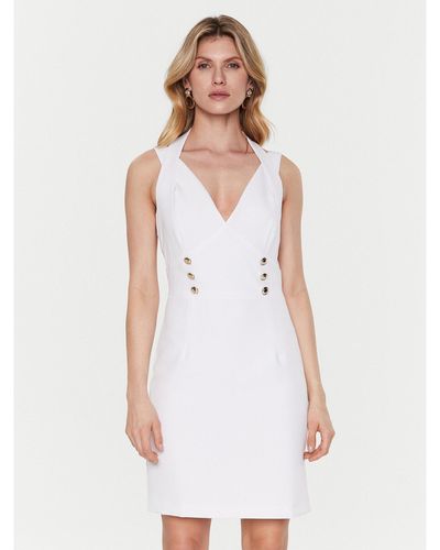 Guess Kleid Für Den Alltag Amanda W3Gk52 Wb4H2 Weiß Slim Fit