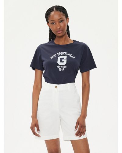GANT T-Shirt Logo 4200849 Regular Fit - Blau