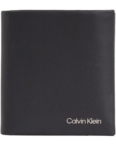 Calvin Klein Herren Geldbörse Ck Concise Trifold 6Cc W/Coin K50K510593 Ck Bax - Schwarz