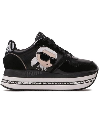 Karl Lagerfeld Sneakers kl64930n black lthr/suede - Schwarz