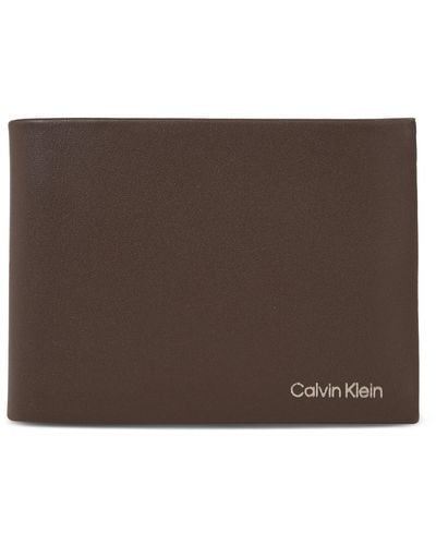 Calvin Klein Herren Geldbörse Ck Concise Trifold 10Cc W/Coin L K50K510600 - Braun